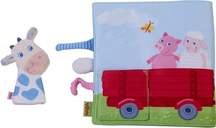 HABA 306085 - Stoffbuch Bauernhof, Babybuch ab 6 Monaten, Bunt