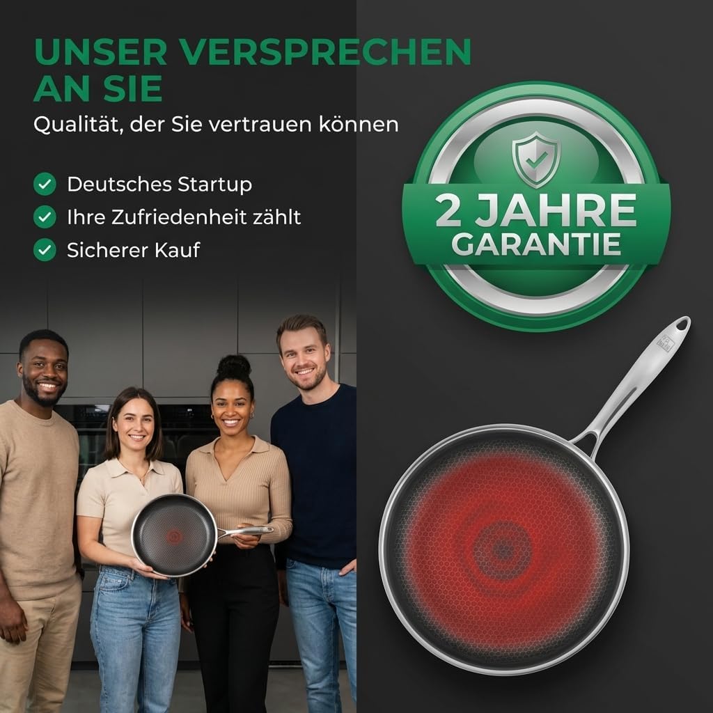 FIXLINE® Premium Wabenpfanne Ø20cm - alle Herdarten inkl. Induktion - kratzfeste Antihaftbeschichtun