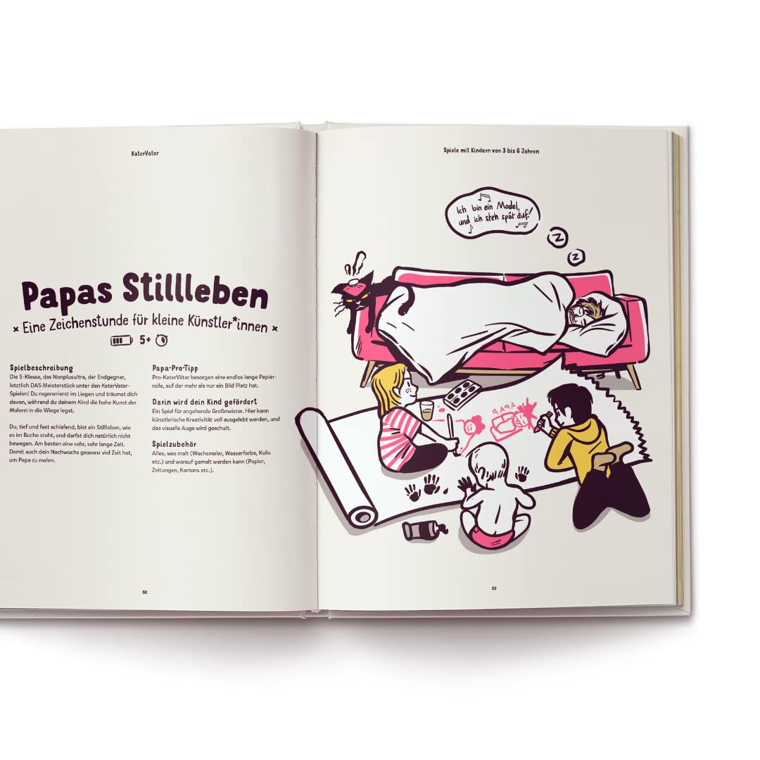 Kater Vater: 40 Papa-Kind-Spiele im Liegen – Für übermüdete Papas und hellwache Kinder., Geschenkart