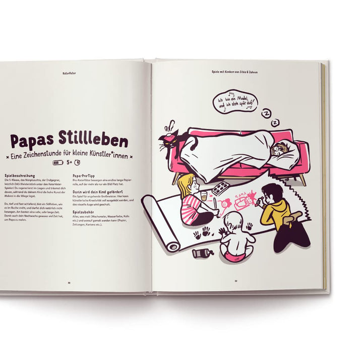 Kater Vater: 40 Papa-Kind-Spiele im Liegen – Für übermüdete Papas und hellwache Kinder., Geschenkart