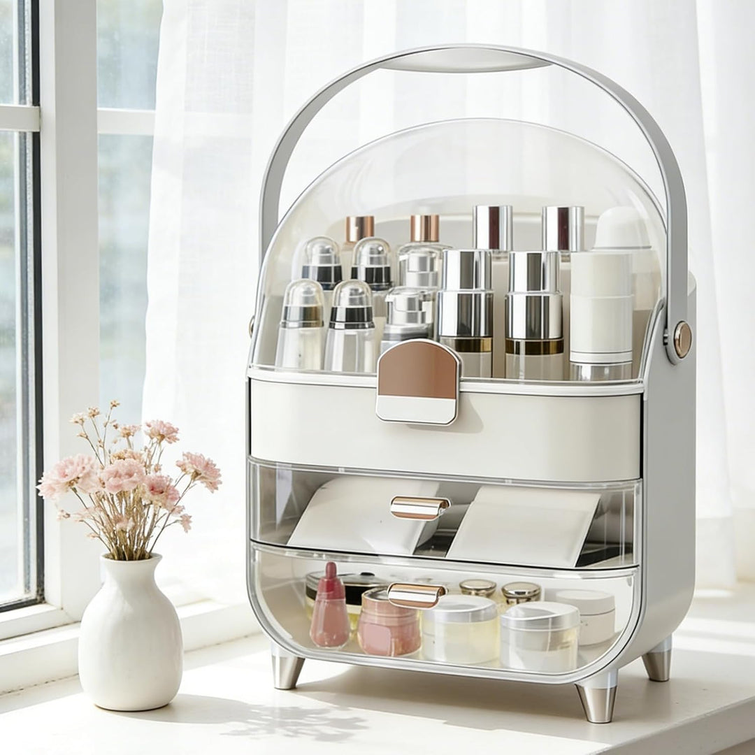 2 StüCk Make Up Organizer & Drehbar Pinselhalter, GrossE KapazitäT ParfüM Organizer, Kosmetik Organi