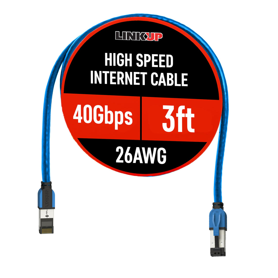 LINKUP - [40Gbps Zertifiziert Cat8-Ethernet-Patchkabel Doppelt Geschirmt┃2000MHz (2Ghz) Cat8.1┃Zukun