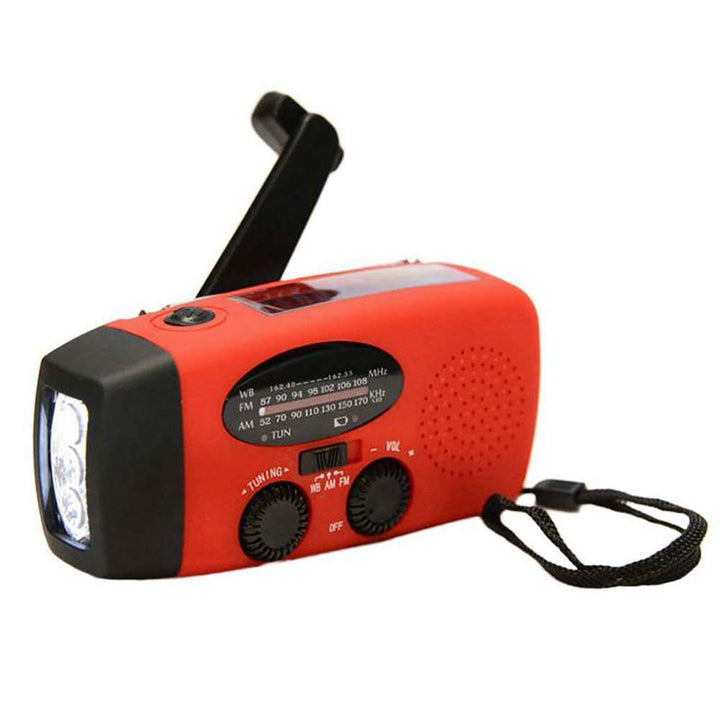 1 Stück Solar Kurbelradio mit 3-LED Taschenlampe | 2000mAh NI-MH Notfall Powerbank | IPX3 Wasserdich