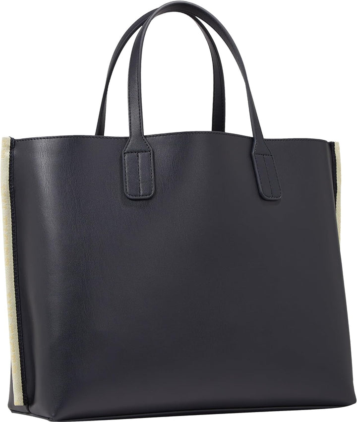 Tommy Hilfiger Damen Tote Bag Tasche Iconic Tommy Satchel Mittelgross Einheitsgrösse Space Blue, Ein