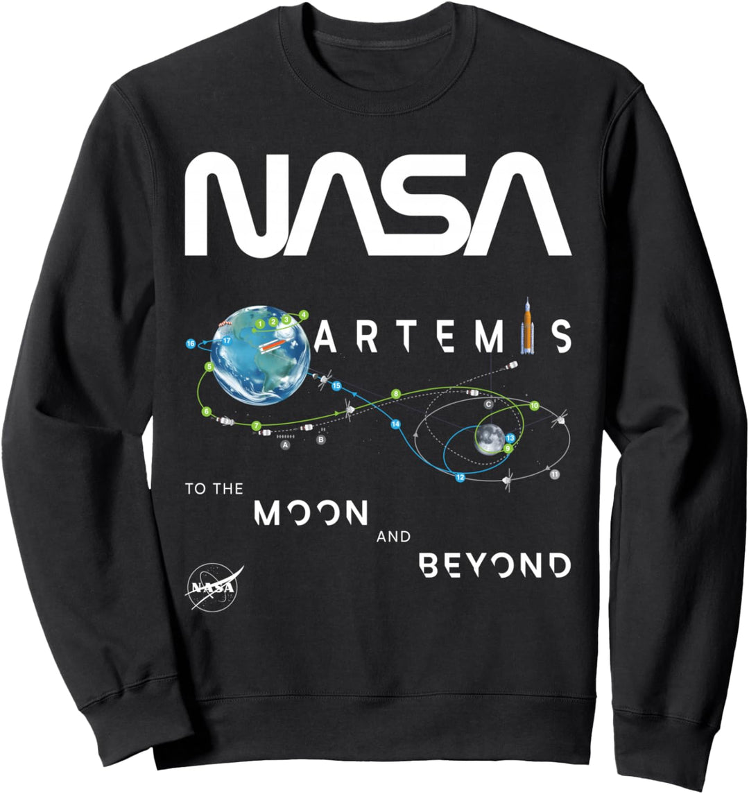 NASA Artemis 1 Mission Erkundung Insignia Worm Logo Sweatshirt