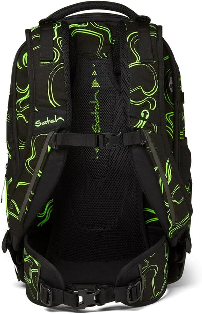 satch match Schulrucksack ergonomisch, erweiterbar auf 35 Liter, extra Fronttasche Green Supreme - S