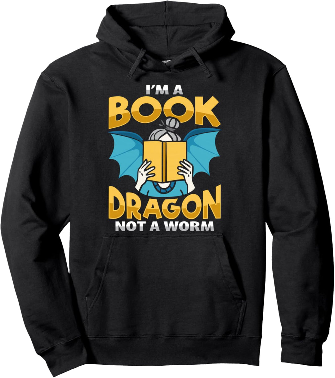 Buchwurmbuch Drache für Bibliophile Buch Nerd Pullover Hoodie