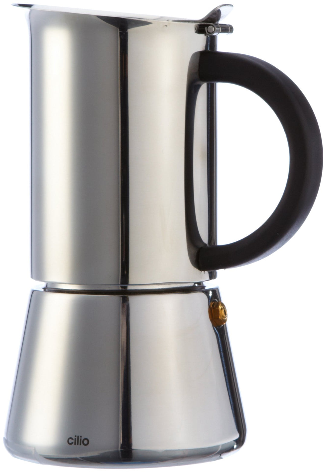 Cilio Espressokocher RIGOLETTO mit Planboden, Edelstahl, Für alle Herdarten geeignet, Ø 9 cm, Höhe 1