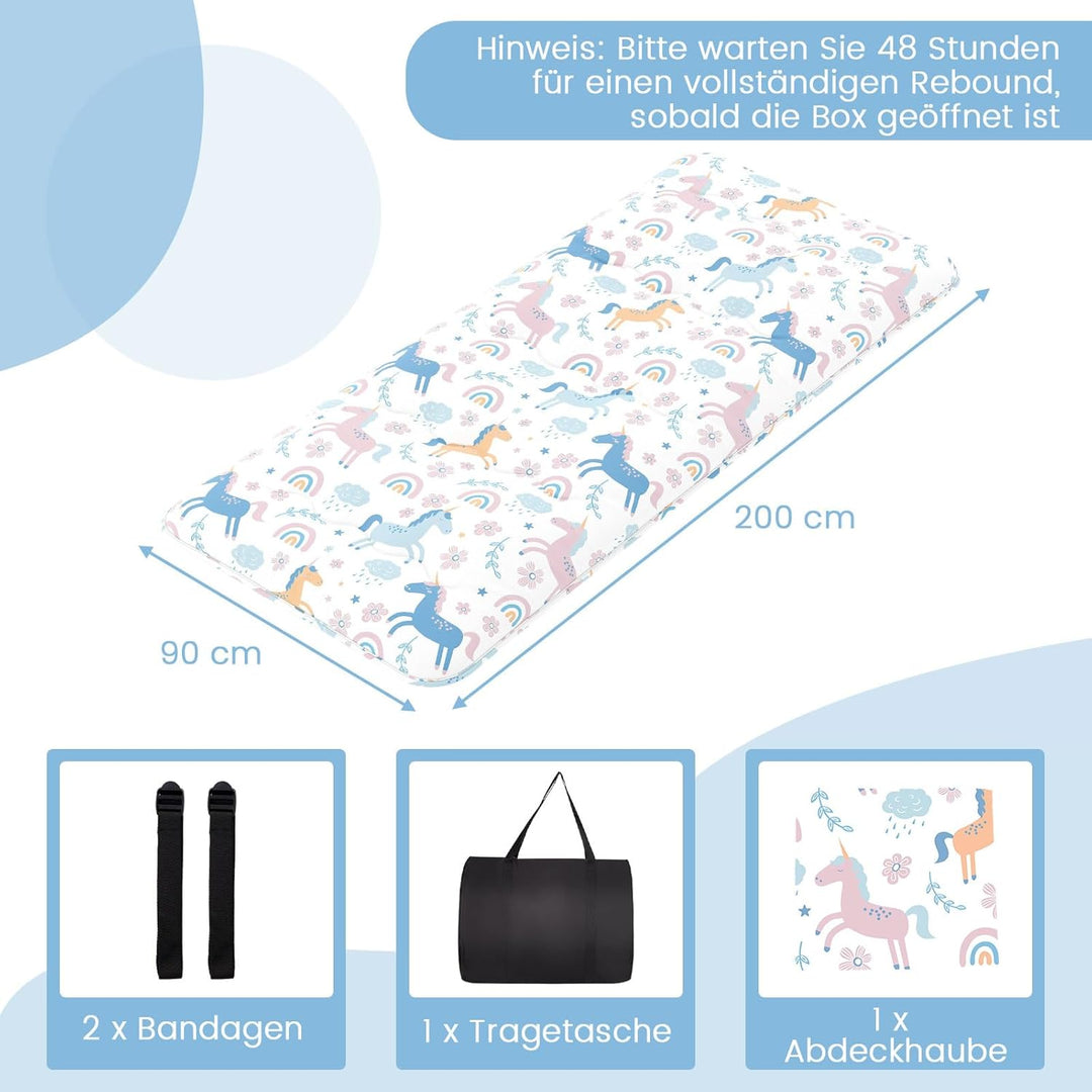 COSTWAY Japanische Futon Matratze, Tatami-Matte, Bodenmatratze, Klappmatratze mit waschbarem Bezug,