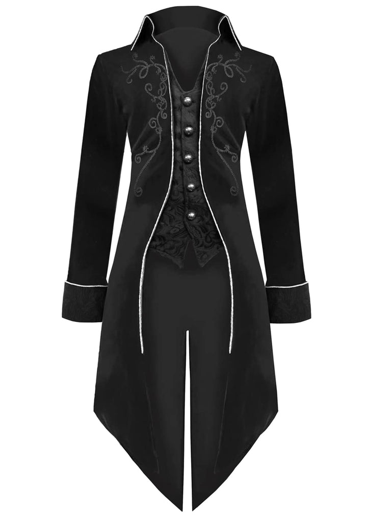 Herren Mittelalter Steampunk Jacke Gothic Frack Mantel Faschingskostüme,Renaissance Retro viktoriani