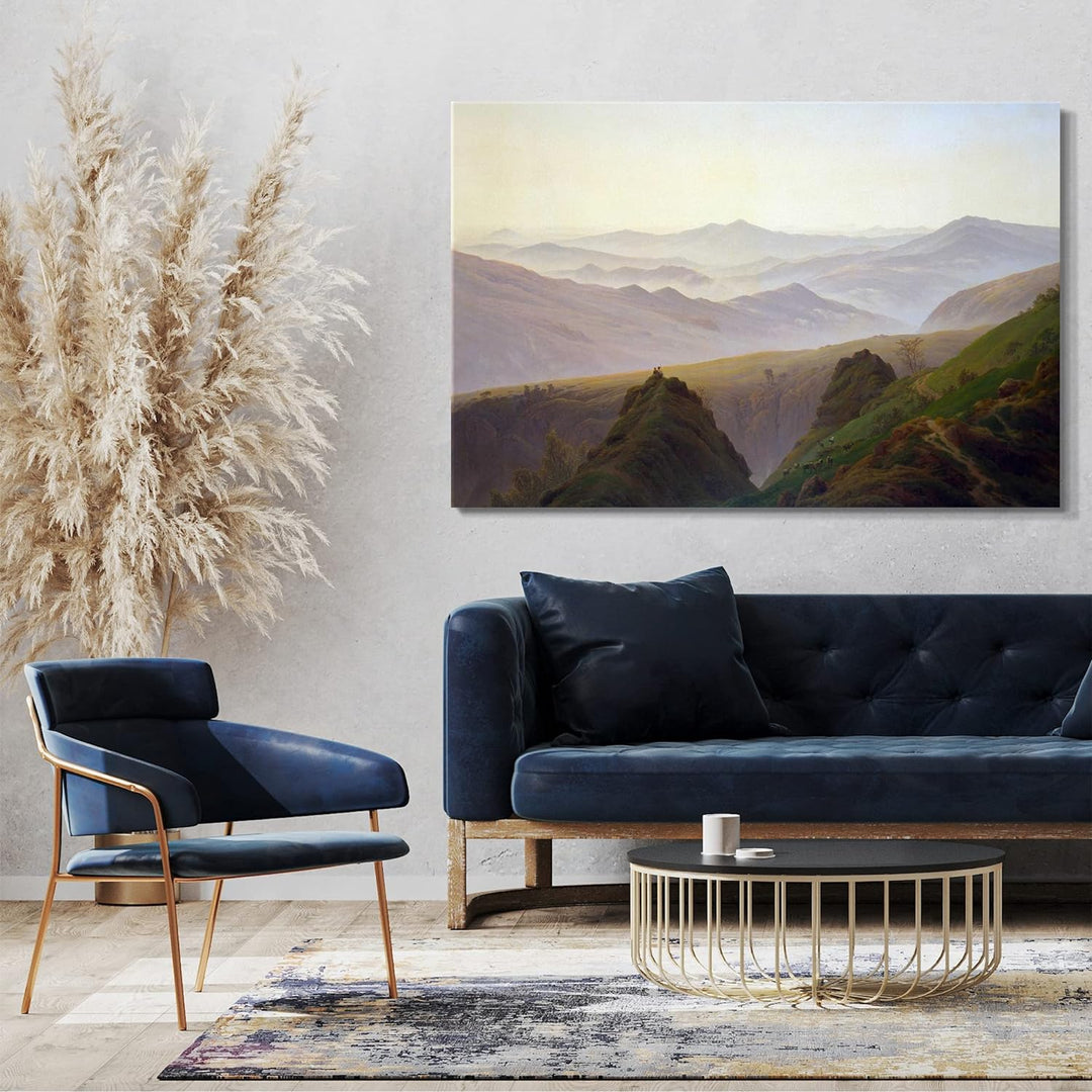 Printed Paintings Leinwand (80x60cm): Caspar David Friedrich - Morgens in den Bergen 80x60 cm, 80x60