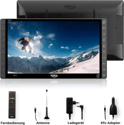 Xoro PTL 1455 - Tragbarer Fernseher, FullHD 35,5 cm/14" Display, DVB‐T/T2 HD Tuner, Akkustandanzeige