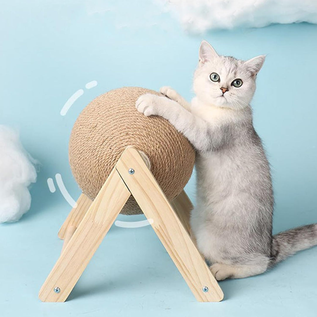 Katze Kratzkugel mit Stabiler Ständer natürlicher Sisal Cat Croboker Kratzer-resistenter Katzenkratz