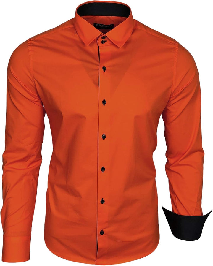 Herren-Hemd Langarm/Business Freizeit Hochzeit/Bügelleicht/Slim-Fit/Anzug Kentkragen Hemd B-500 M Du