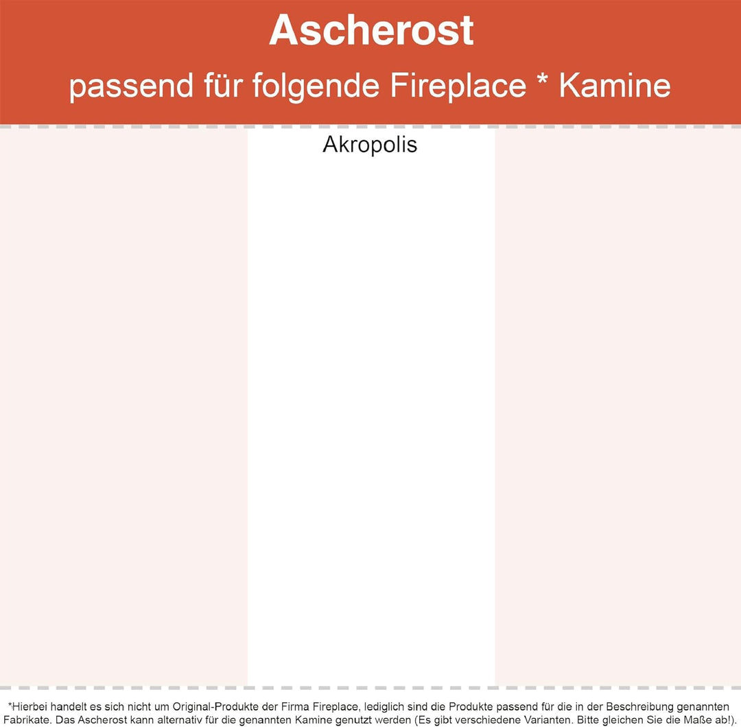 Kaminrost/Stehrost 380 x 67 x 98 mm passend für Fireplace Akropolis ** Kaminöfen inkl. Modellübersic