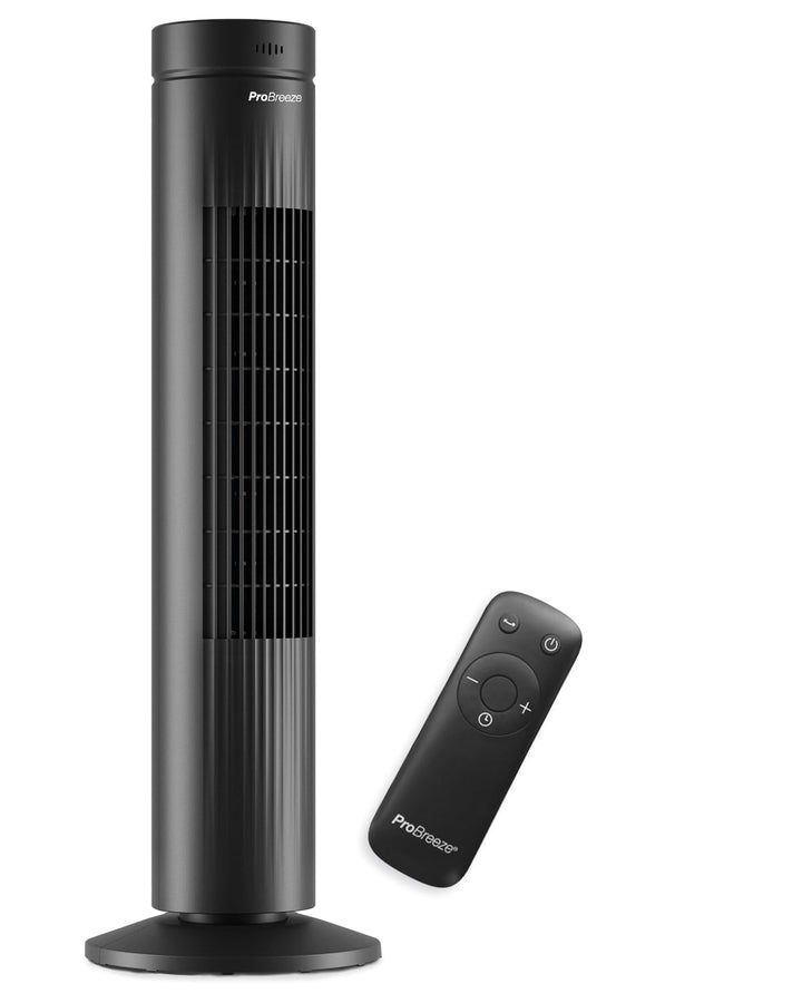 Pro Breeze Oszillierender Turmventilator - 76 cm Höhe, 70 Grad Oszillation, Säulenventilator mit 3 G