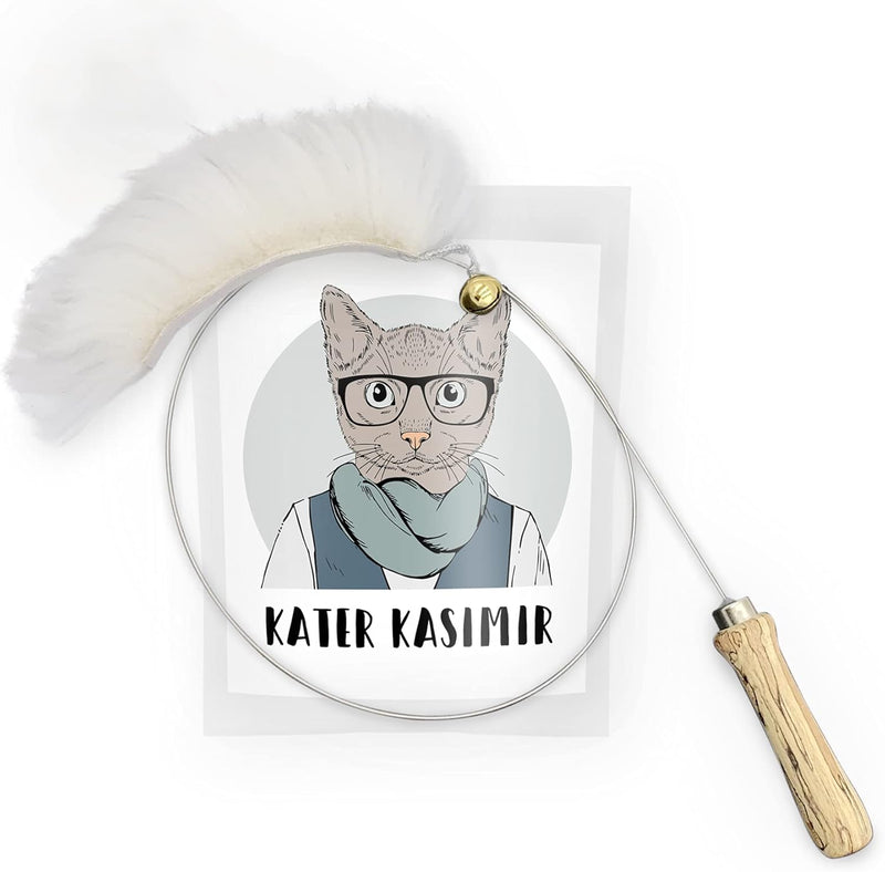 Kater Kasimir Katzenspielzeug Deluxe Set mit Katzenangel, Ersatzanhängern, Katzenball, Katzenminze,