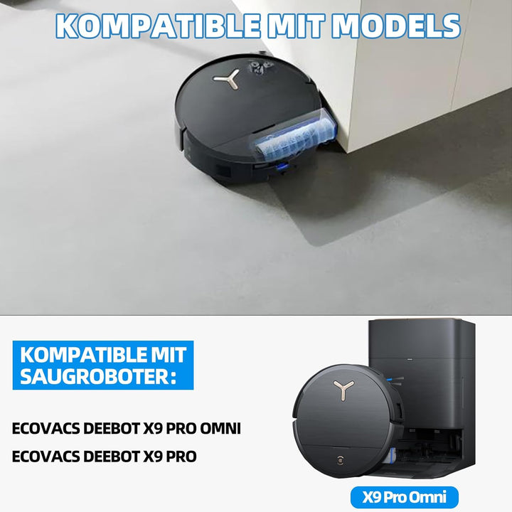 22 Stück Zubehörset für ECOVACS DEEBOT X9 PRO OMNI / X9 PRO / X11 Saugroboter, Ersatzteile 2 Hauptbü