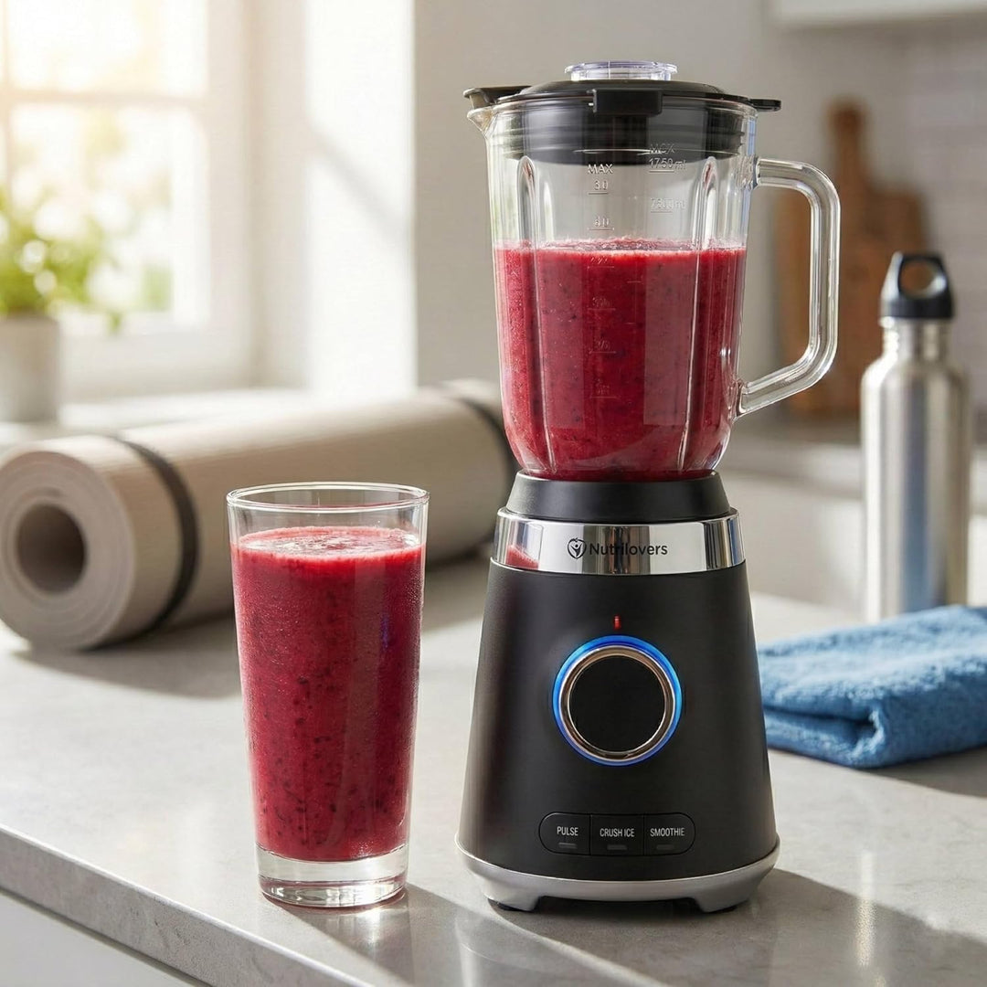 Nutrilovers Standmixer Glas NUTRI-BLENDER GLAS Edelstahl Standmixer mit Glasbehälter Hochleistung 13