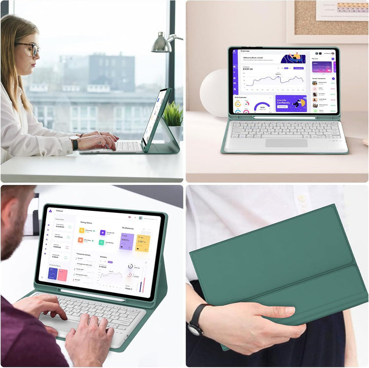 IVEOPPE Hülle mit Tastatur für Samsung Galaxy Tab S10 FE+ 13.1 Zoll Con Touchpad, Deutsches QWERTZ-L