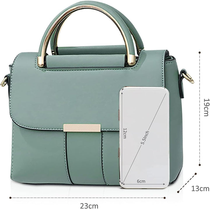 NICOLE &amp; DORIS Damen Handtasche mit Gewölbtem Griff Elegant PU Leder Schultertasche kleine Umhängeta