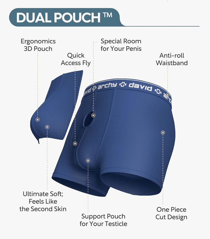 DAVID ARCHY Herren Boxershorts Mehrfachpack, Mirco Modal Stretcken Klassischer Retroshorts, Unterhos