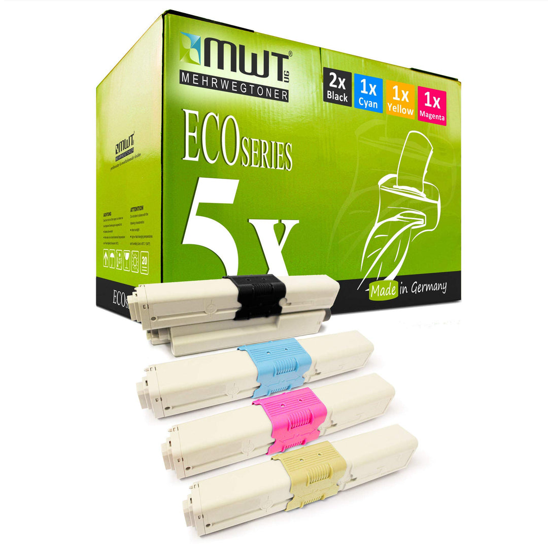 5X Kraft Office Supplies Toner kompatibel für Oki MC 351 352 361 362 561 562 DN DNW ersetzt Set aus