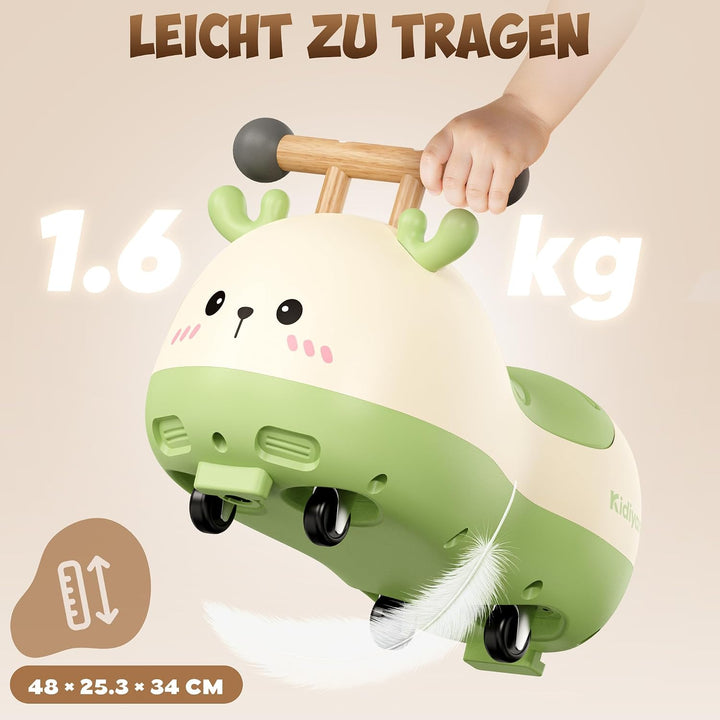 Rutschauto für Babys und Kleinkinder ab 10 Monaten, Hirsch Rutschfahrzeug mit 4 Rädern, Kinderrutsch