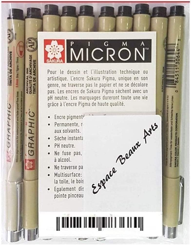 Sakura Pigma Micron 14 Fineliner, Schwarz, 003, 005, 01, 02, 03, 04, 05, 08, 10, 12, 1 mm, 2 mm, 3 m