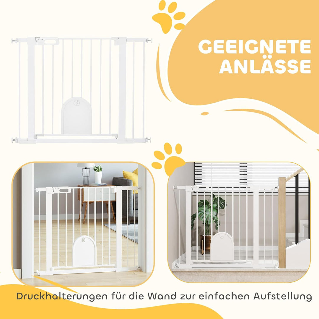 PawHut Türschutzgitter Treppenschutzgitter Hunde Absperrgitter Schutzgitter für Haustier Hundegitter
