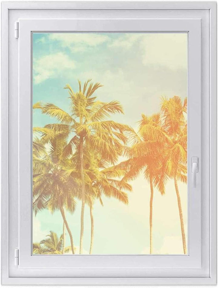 Fensterfolie Sonnenschutz I Hochwertige Folie für Fenster - selbsthaftend I Dekofolie für Bad, Küche