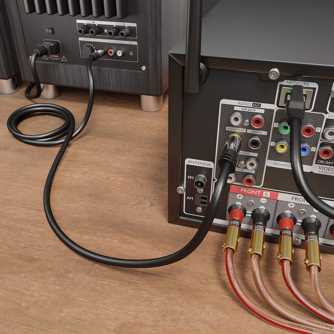 KabelDirekt – 10 m – Cinch-Subwoofer-Kabel, 1 Cinch auf 1 Cinch, Audio/Digital/Video (Koax-Kabel, RC