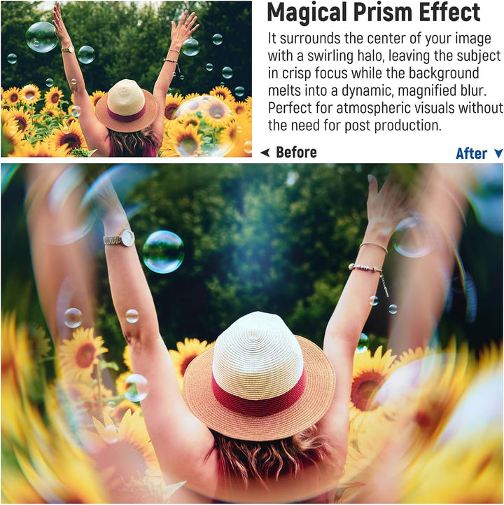 NEEWER 37mm Spiral Halo Prism Filter mit Handy Clip, K9 Kristallglas Effektfilter Prismenfilter, Obj