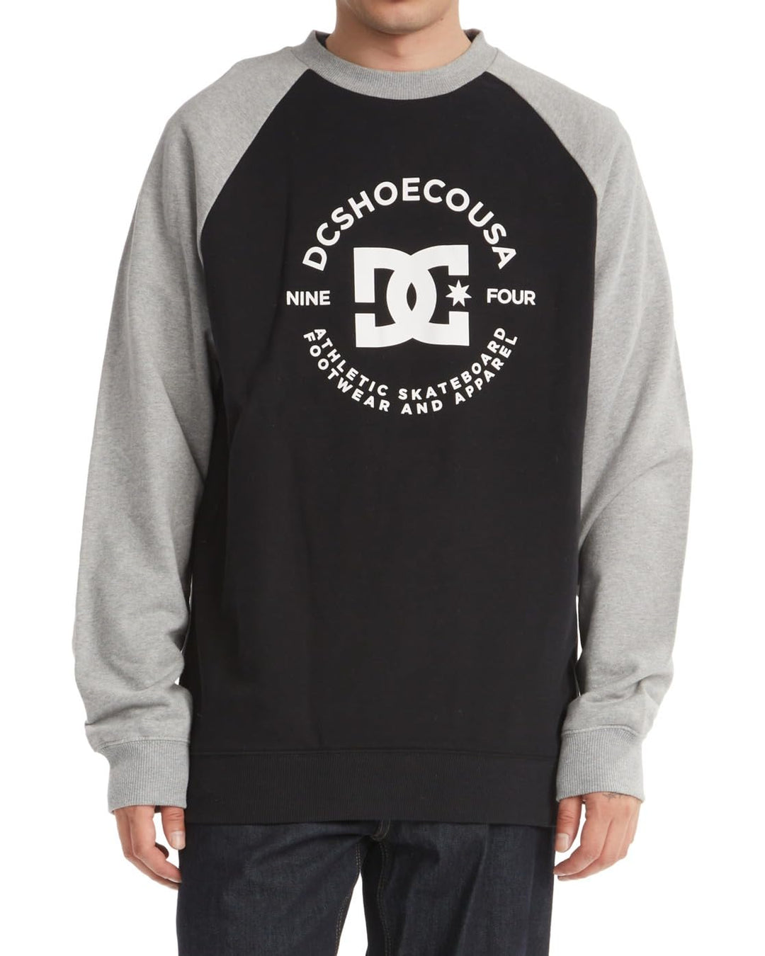 DC Shoes Herren Dc Star Pilot Raglan Crew Sweatshirt S Black/Grey Heather, S Black/Grey Heather
