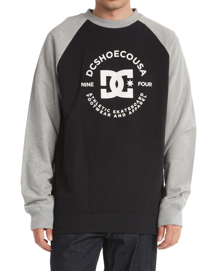 DC Shoes Herren Dc Star Pilot Raglan Crew Sweatshirt S Black/Grey Heather, S Black/Grey Heather