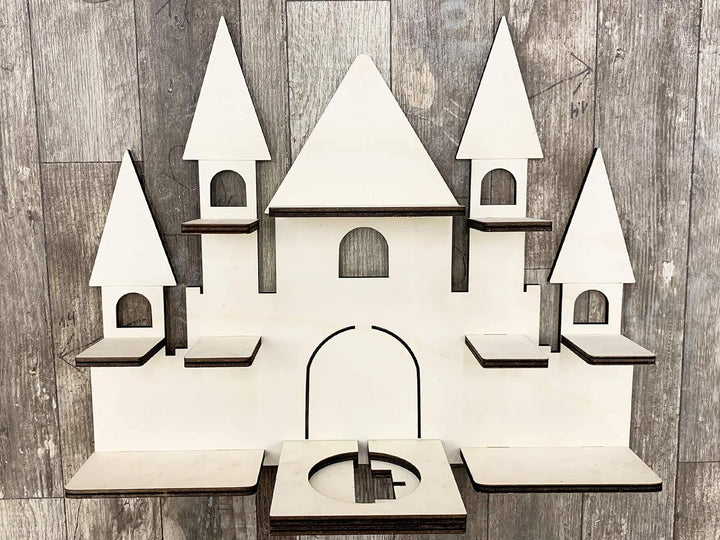 DIY Regal Schloss für die Musikbox passend für Toniebox Kinder Baby Zimmer zum selbst bemalen mit Wu