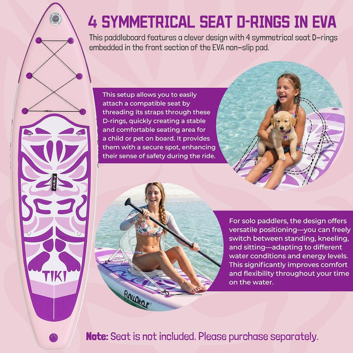 FunWater Aufblasbares Stand Up Paddle Board Multifunktionale Paddelboards mit Flossen, Knochleine, S