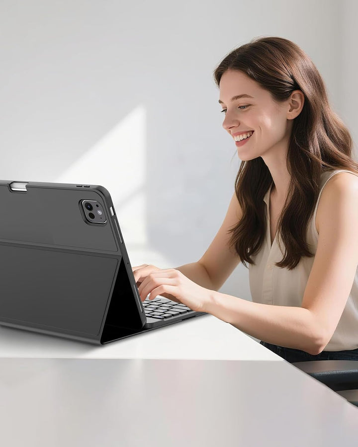 Hülle mit Tastatur für iPad Pro 11" M5/M4 (2025/2024) - Deutsche QWERTZ Tastatur, integrierter Stift