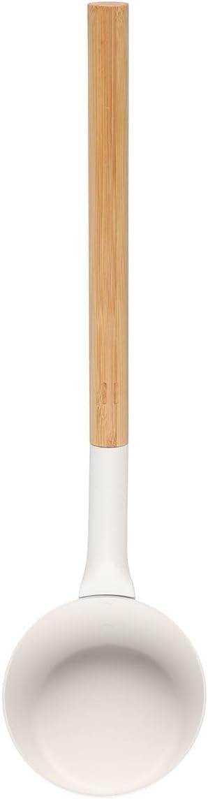 Rento - Saunaeimer, Aufgusseimer - Aluminium - Farbe: Weiss - mit edlem Griff aus Bambus - 5