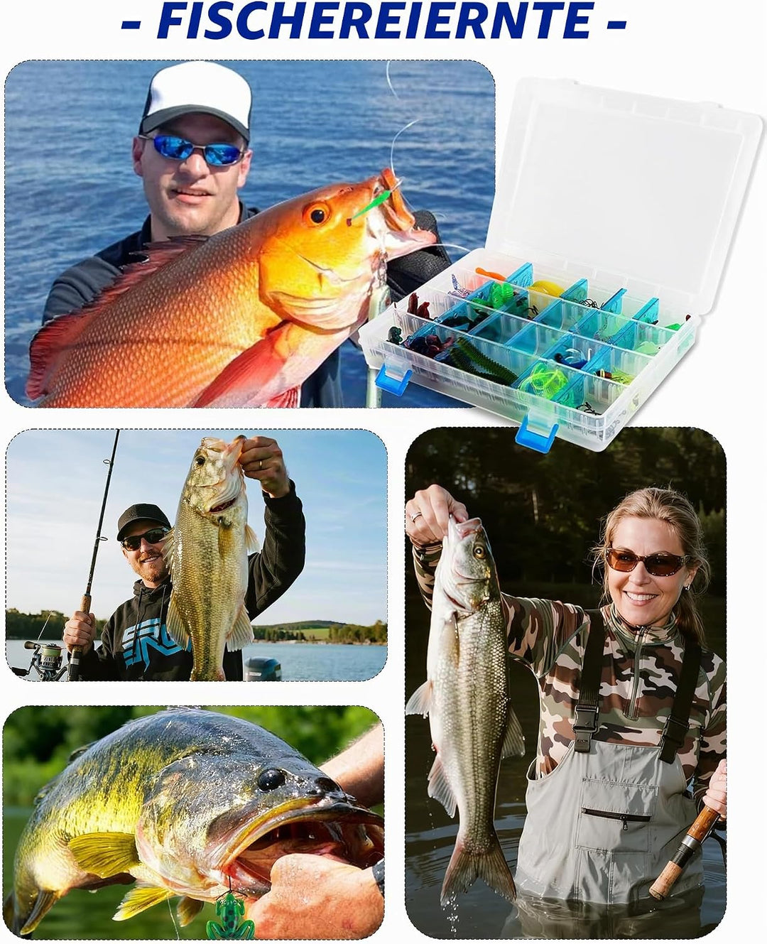 Fischköder Kunstköder Set, Angelköder Meer Wobbler Gummifisch Minnow Crankbait Barsch Forelle Hecht