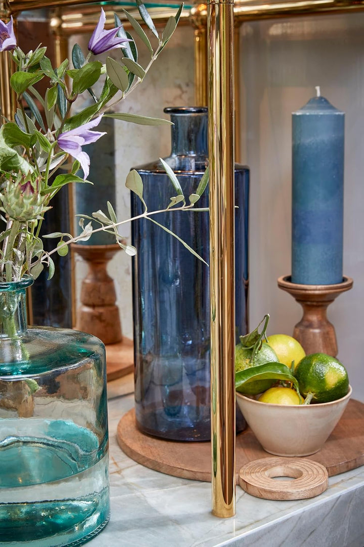 Mica Decorations Guan Glasflasche - H26 x Ø21 cm - Recyceltes Glas - Transparent H. 26 cm D. 21 cm,