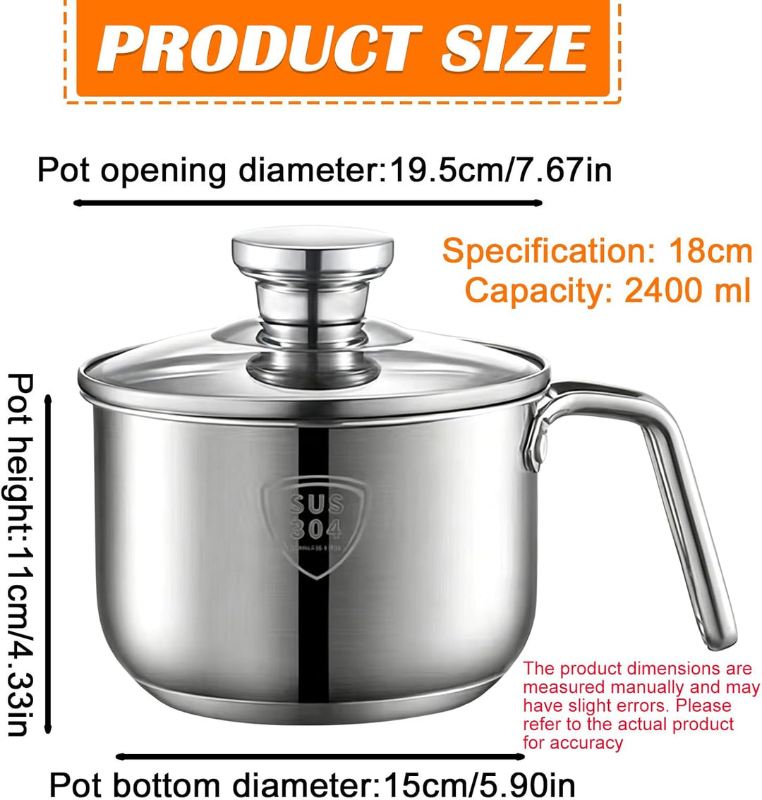 Induktions Milchtopf Edelstahl: 2.4L Mini Milchtopf 18cm, Baby Nahrung Zubereitung für Milch &amp; Brei