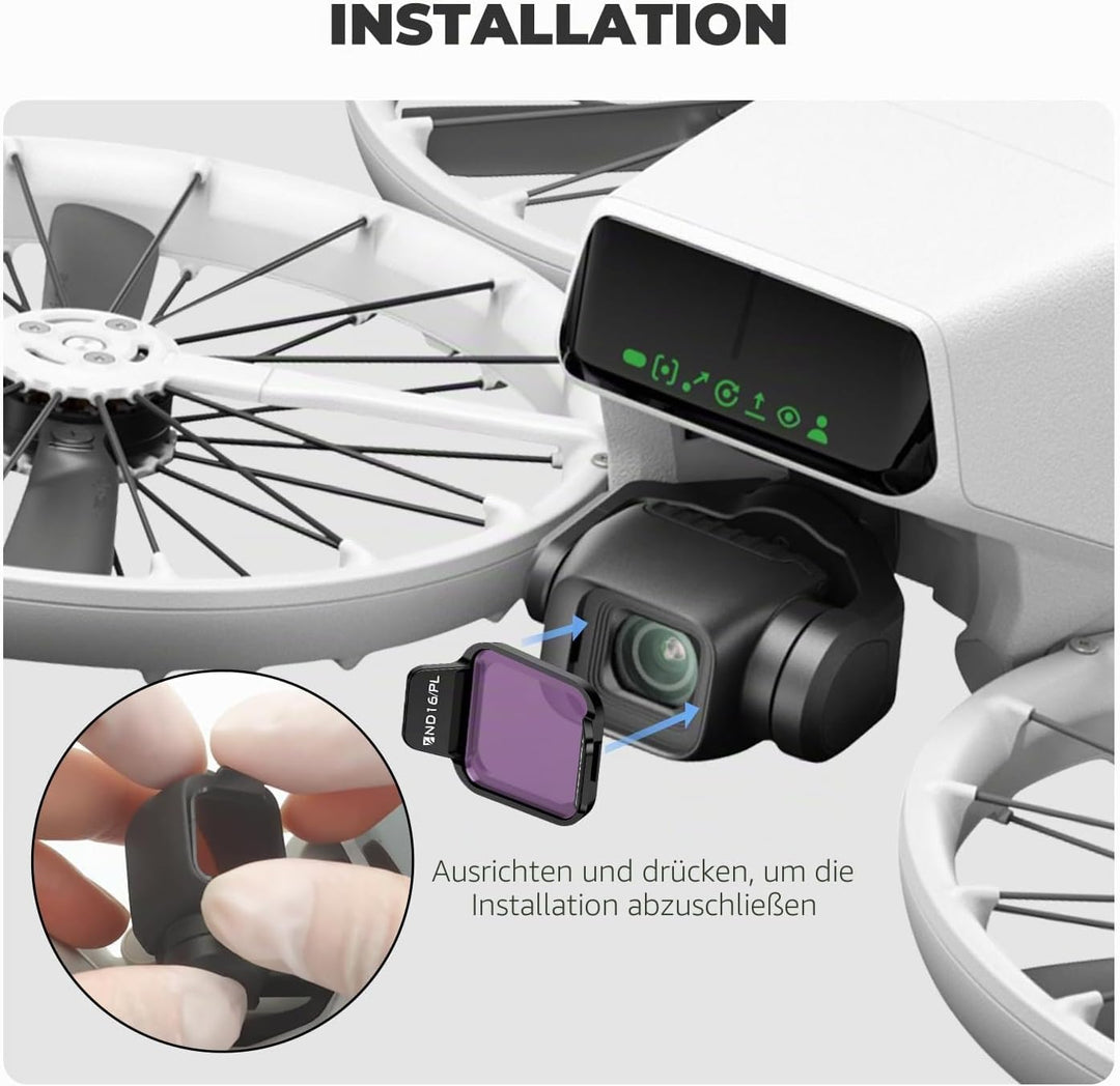 Freewell Bright Day Filter Kit für DJI Flip Drone – ND8/PL, ND16/PL, ND32/PL, ND64/PL, ND1000, UV zu