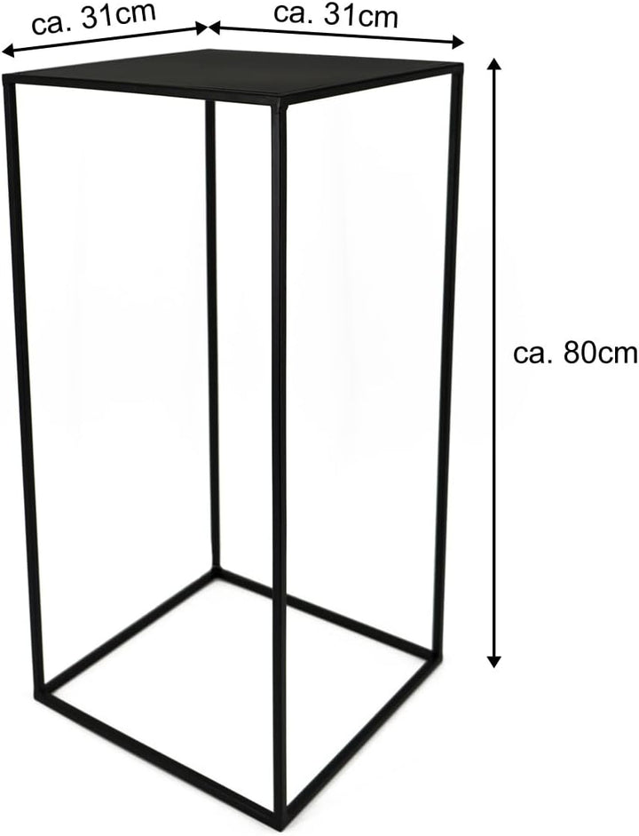 PrimoLiving Metall Blumenhocker/Beistelltisch 77792 eckig schwarz Gr. XL (31x31x80cm), Gr. XL (31x31