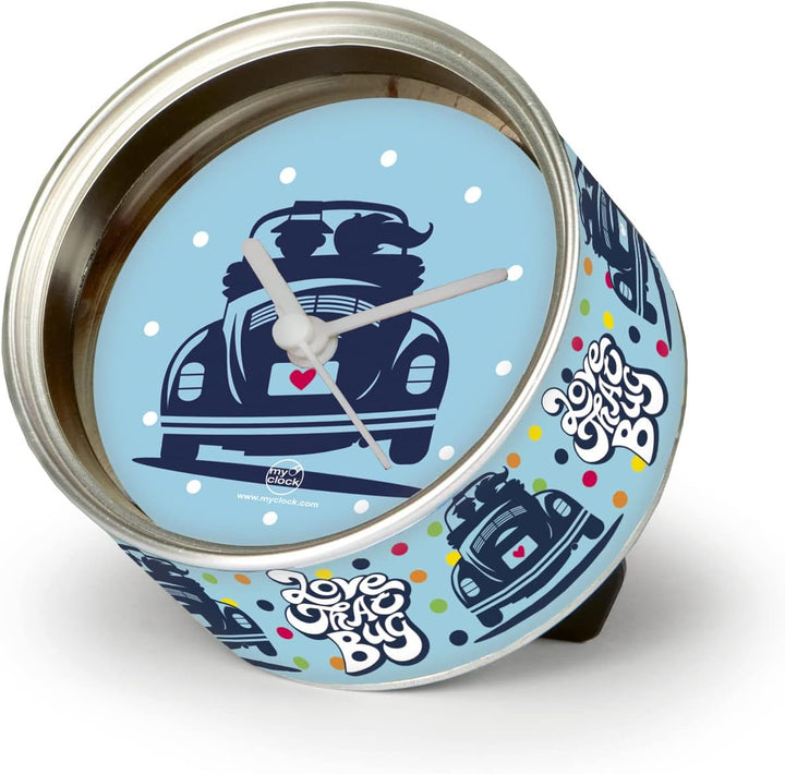 BRISA VW Collection - Volkswagen Tisch-Uhr MyClock Magnet-Uhr Personalisierbar mit VW Käfer Motiv Lo