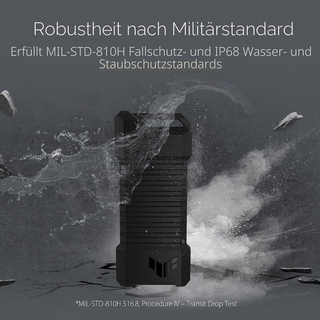 ASUS TUF Gaming A1 (ESD-T1A) SSD Gehäuse (USB-C 3.2 Gen 2x1, duale M.2 NVMe PCIe- und SATA-Schnittst