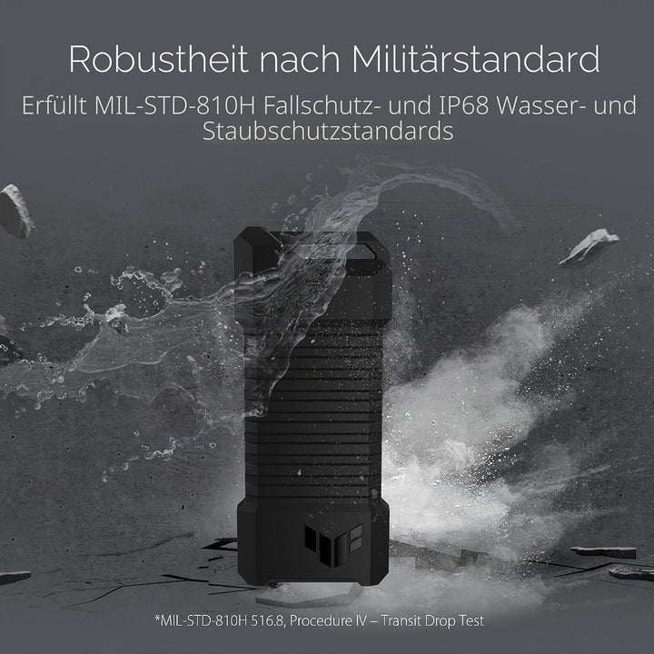 ASUS TUF Gaming A1 (ESD-T1A) SSD Gehäuse (USB-C 3.2 Gen 2x1, duale M.2 NVMe PCIe- und SATA-Schnittst