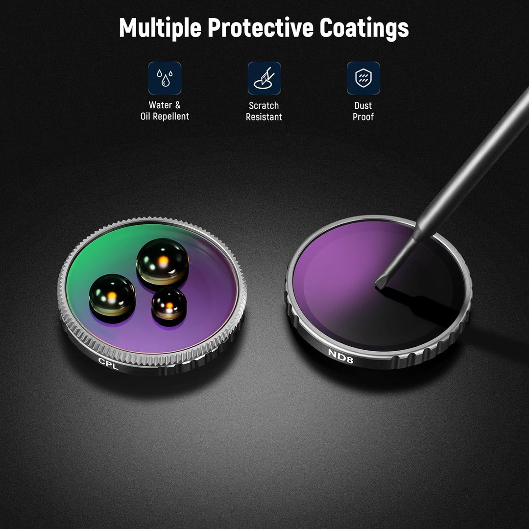 NEEWER ND-Filter-Set, kompatibel mit Insta360 GO 3S, CPL+ND8+ND16+ND32 Filter-Set, Action-Kamera-Zub