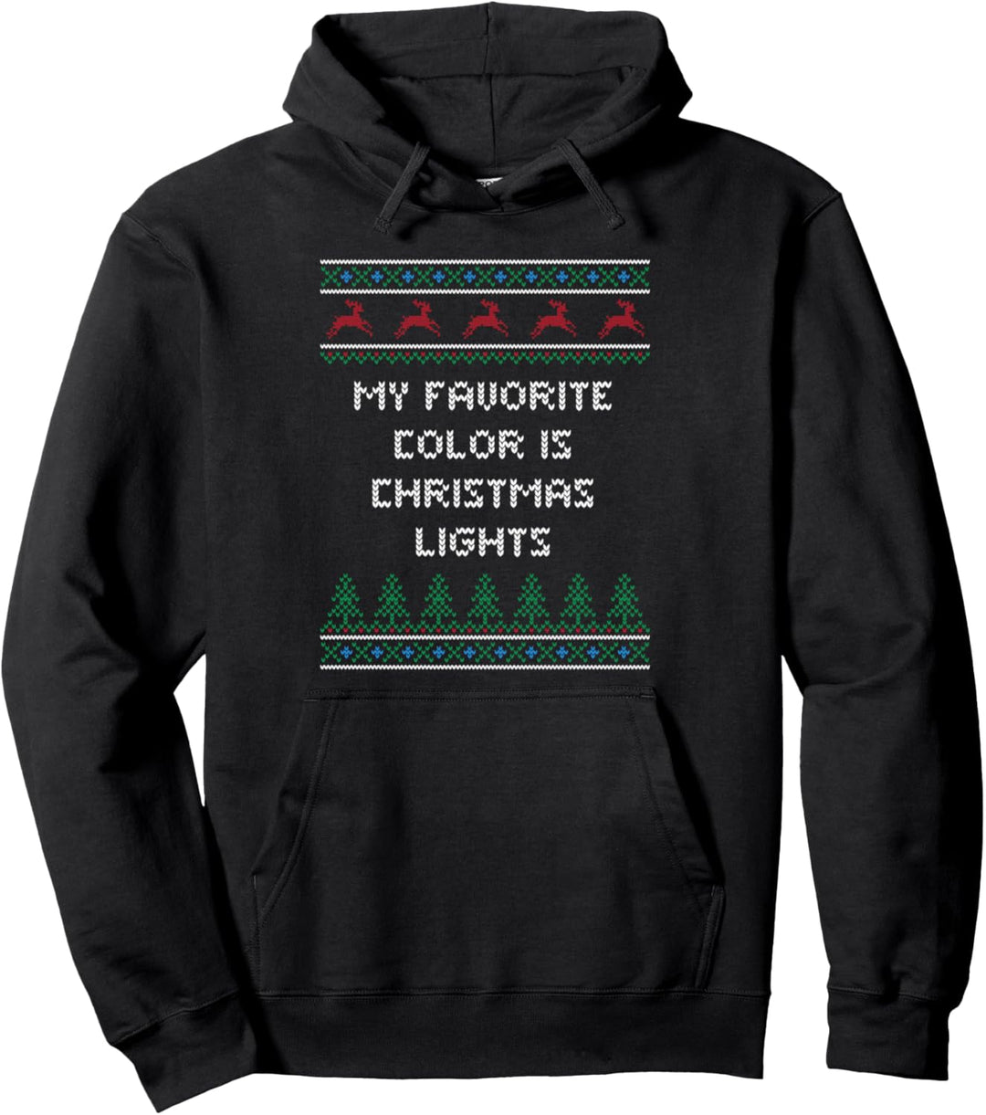 Meine Lieblingsfarbe ist Christmas Lights Positivity Xmas Pullover Hoodie