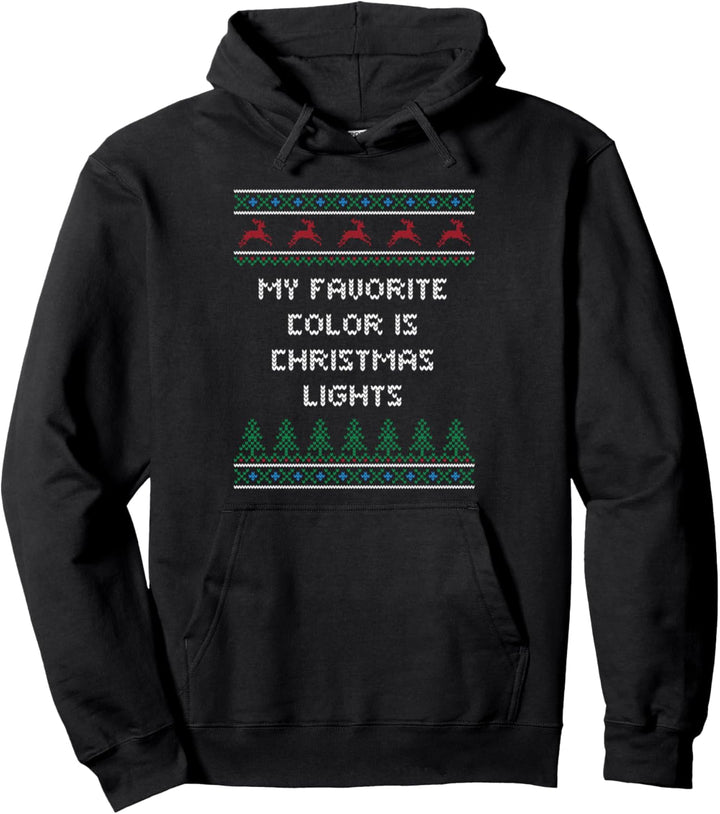 Meine Lieblingsfarbe ist Christmas Lights Positivity Xmas Pullover Hoodie